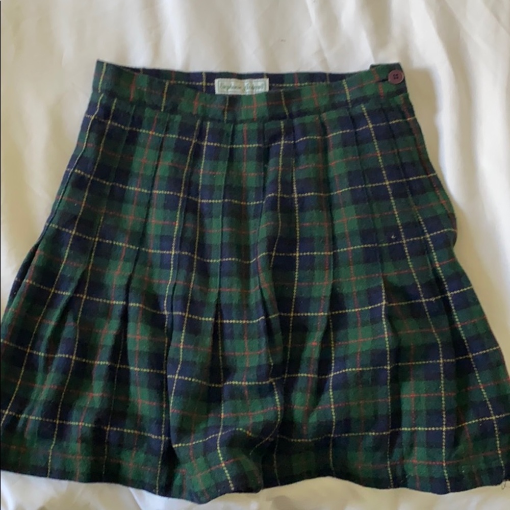 Stephanie Andrews plaid skirt